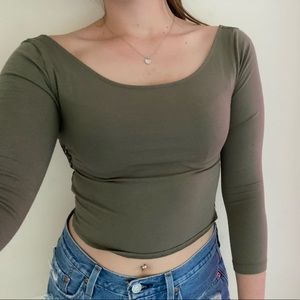 American Eagle Lace-Back Crop Top